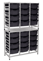 Gratnells® Dynamis Storage Unit With 24 Deep Trays black