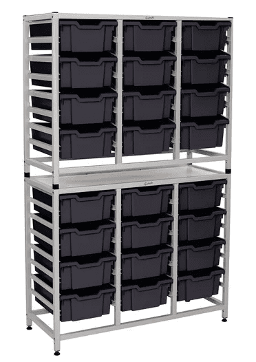 Gratnells® Dynamis Storage Unit With 24 Deep Trays black