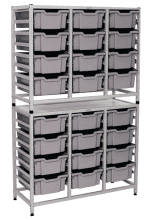 Gratnells® Dynamis Storage Unit With 24 Deep Trays gray