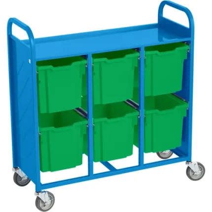 demco® show & stow cart with 6 jumbo trays