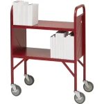 demco® libraryquiet™ 2 flat shelf booktrucks