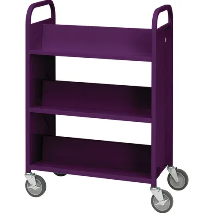 demco® libraryquiet™ booktruck, 6 sloped shelves