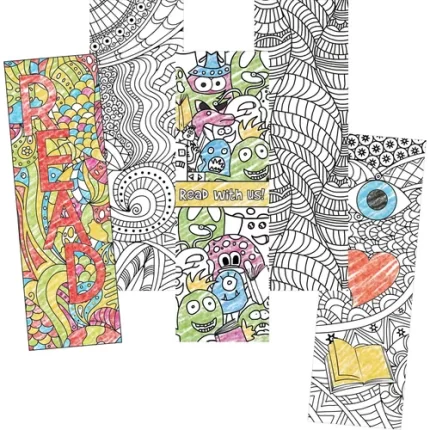 demco® upstart® color craze book lovers coloring bookmarks