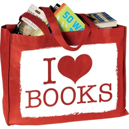 demco® upstart® i love books browsing bag