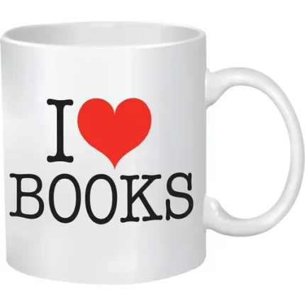demco® upstart® i love books mug