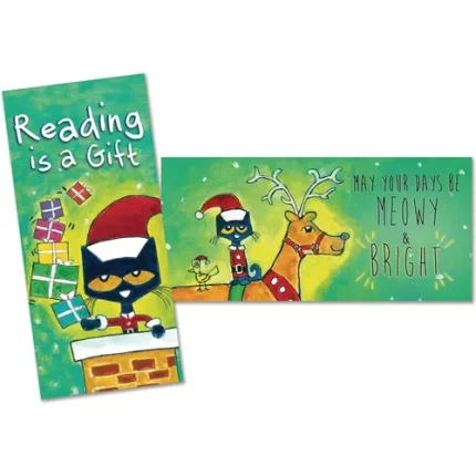 demco® upstart® pete the cat® winter/holiday bookmarks
