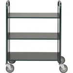 demco® iron horse® booktrucks, 3 flat reinforced shelves