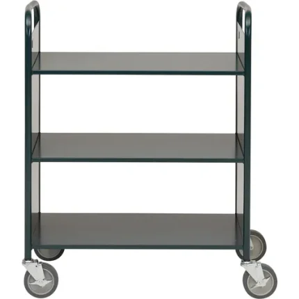 demco® iron horse® booktrucks, 3 flat reinforced shelves