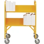 demco® libraryquiet™ booktruck, 4 sloped shelves front