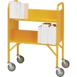 demco® libraryquiet™ booktruck, 4 sloped shelves side