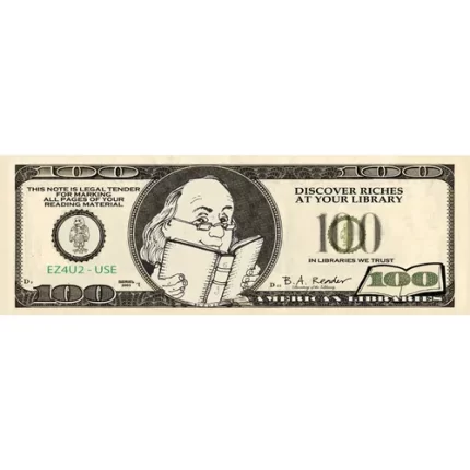 demco® upstart® $100 dollar bill money bookmarks