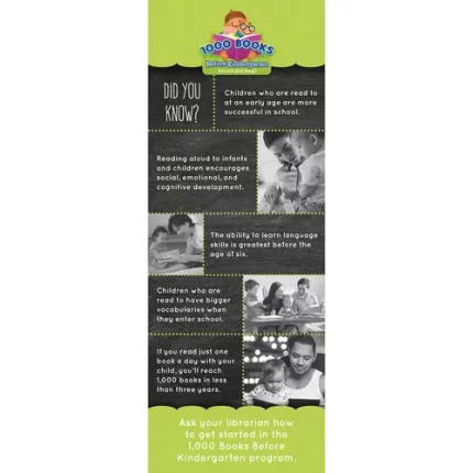 demco® upstart® 1,000 books before kindergarten caregiver tips jumbo bookmarks
