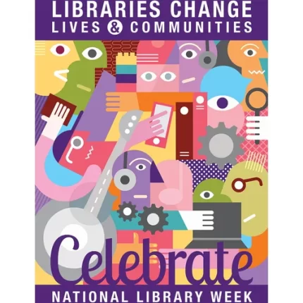 demco® upstart® celebrate national library week poster