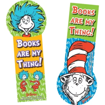 demco® upstart® dr. seuss™ books are my thing die cut bookmarks
