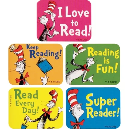 demco® upstart® dr. seuss™ cat in the hat reading stickers