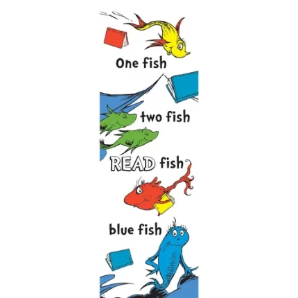 demco® upstart® dr. seuss™ one fish, two fish white bookmarks