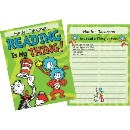 demco® upstart® dr. seuss™ reading is my thing reading records