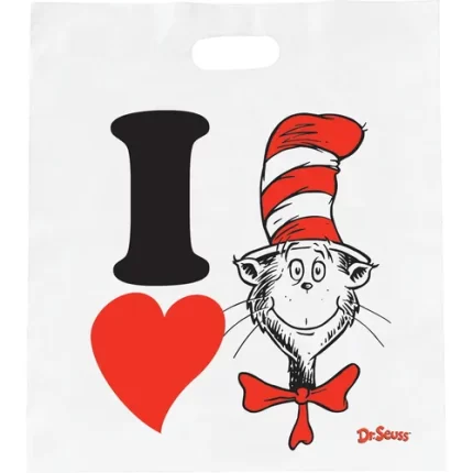 demco® upstart® i heart the cat in the hat economy book bags