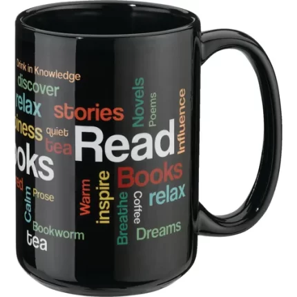 demco® upstart® library word cloud mug