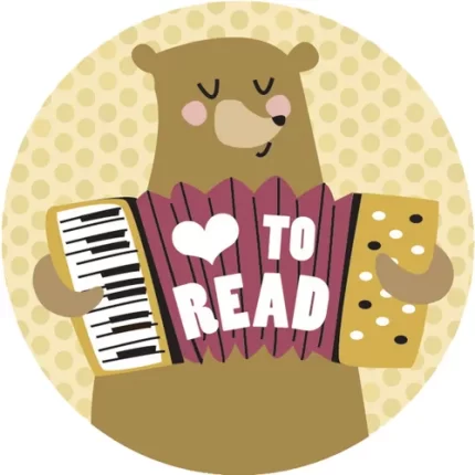 demco® upstart® love to read bear jumbo stickers