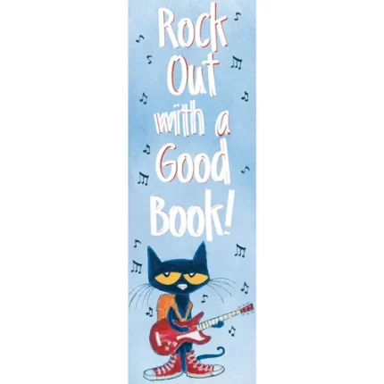 demco® upstart® pete the cat® “rock out with a good book” bookmarks