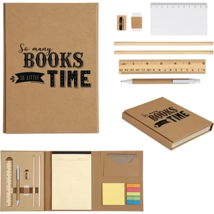 demco® upstart® so many books, so little time stationary gift set