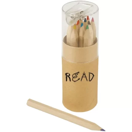 read colored pencils in a tube