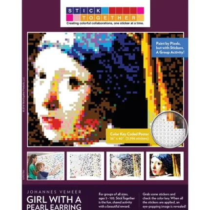 sticktogether® masterpiece girl with a pearl earring mosaic sticker puzzle poster