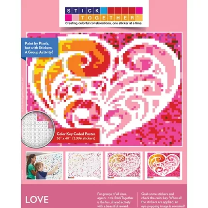 sticktogether® valentine heart mosaic sticker puzzle poster