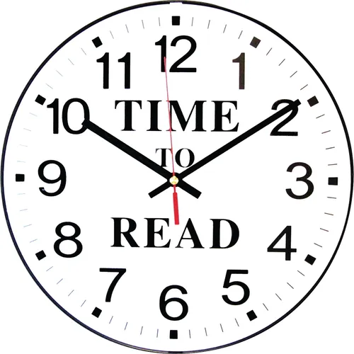 12" diameter time to read wall clock