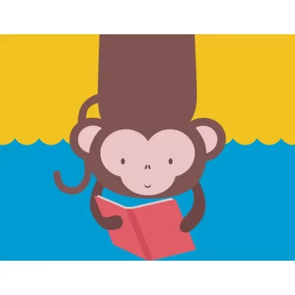 animal readers series monkey canvas print