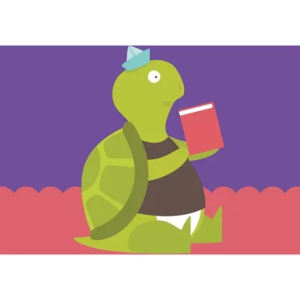 animal readers series turtle canvas print