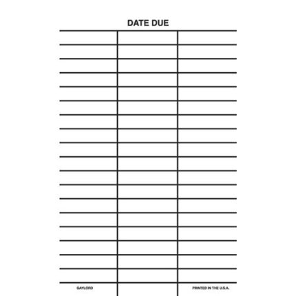 Date Due 3 Column