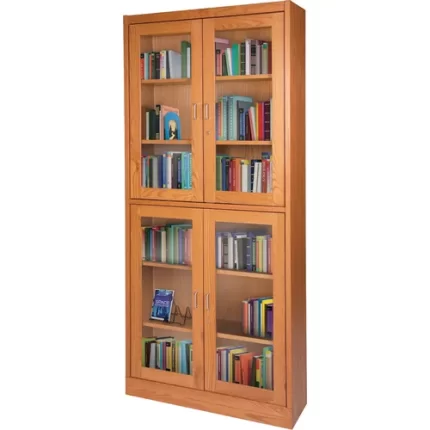demco® classic™ glass door wood bookcase