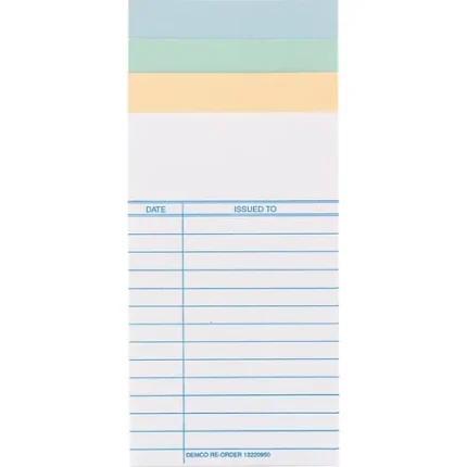 demco® colored book cards date / issued to