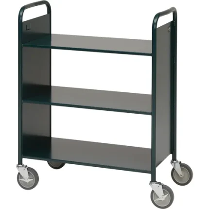 demco® iron horse® booktrucks, 3 flat shelves
