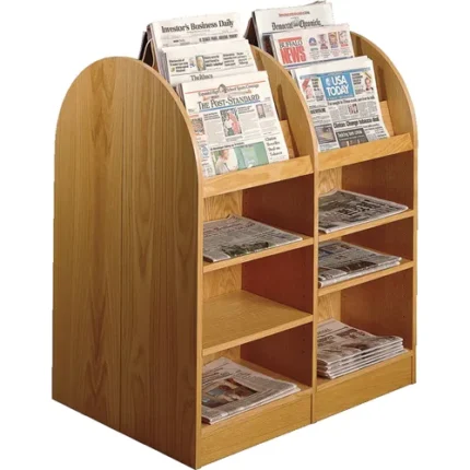demco® newsporter™ newspaper & periodical double wide displayer