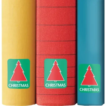 demco paper preprinted classification spine labels christmas