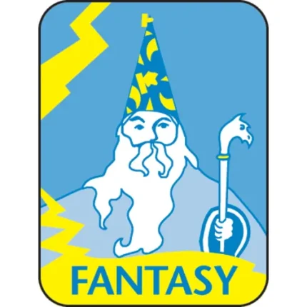 demco paper preprinted classification spine labels fantasy (wizard)blue