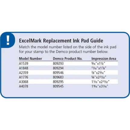 demco® replacement ink pads for custom excelmark self inking stamps
