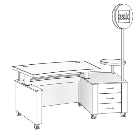 demco® technolink® mobile reference desks curved