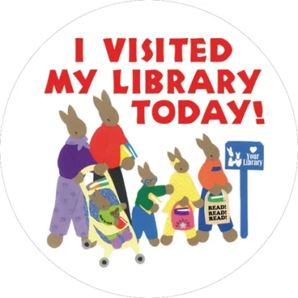 demco upstart i visited my library today jumbo stickers