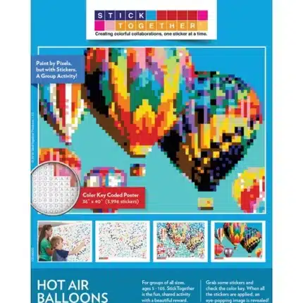 sticktogether® hot air balloon mosaic sticker puzzle poster
