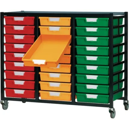 certwood metal storsystem mobile classroom storage units with trays