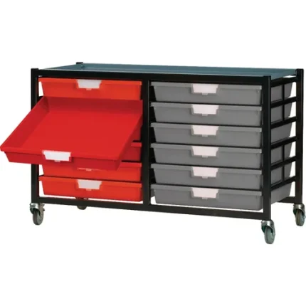 certwood metal storsystem mobile classroom storage units with trays