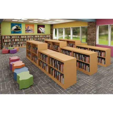 demco® libracraft® double faced mobile picture book wood shelving