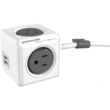 powercube™ original usb extended outlet adapter with 4 ac outlets and 2 usb 2.1a ports and a 5' or 10' extension cord