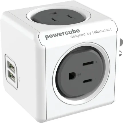 powercube original usb wall adapter with 4 ac outlets and 2 usb 2.1a ports