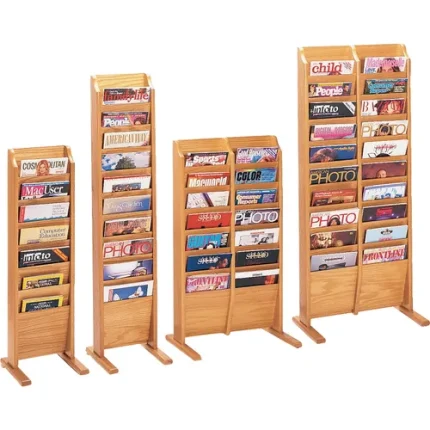 wooden mallet™ oak magazine/literature floor displays