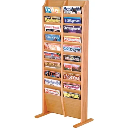 wooden mallet™ oak magazine/literature floor displays